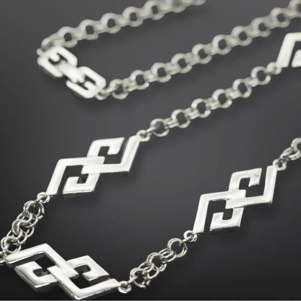 AUTHENTIC VINTAGE GIVENCHY SILVERTONE CHAIN GG CLASP LONG NECKLACE 30" NR - Picture 11 of 12